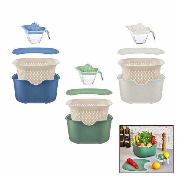 Moi Plastik Karıştırma Kabı Süzgeçli 4lü Set